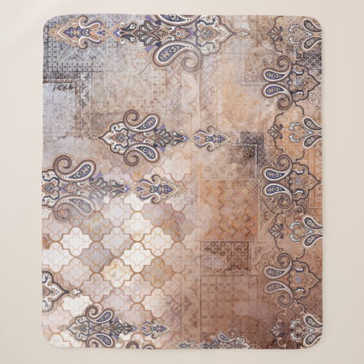 Patchwork Paisley: klassieke print Sherpa Deken (Voorkant)