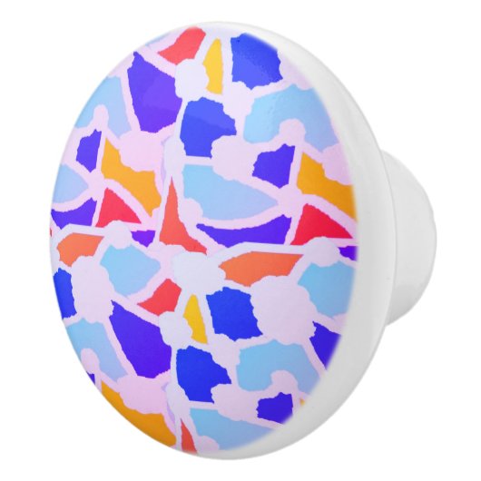 PATCHWORK PATRONEN GEMENGDE KLEUREN KERAMISCHE KNOP (Rechts)