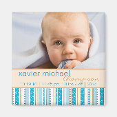 Patchwork Patroon Baby Jongen Fotomagneet Magneet (Voorkant)
