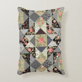 Patchwork Patroon Butterflies Flowers Foliage Roos Accent Kussen (Voorkant(Verticaal))