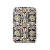 Patchwork Patroon Butterflies Flowers Foliage Roos Badmat (Voorkant Verticaal)