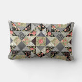 Patchwork Patroon Butterflies Flowers Foliage Roos Kussen (Achterkant)