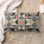 Patchwork Patroon Butterflies Flowers Foliage Roos Kussen (Deken)