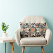 Patchwork Patroon Butterflies Flowers Foliage Roos Kussen (Stoel)