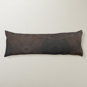Patchwork Patroon Faux Brown Leather Lichaamskussen (Voorkant)