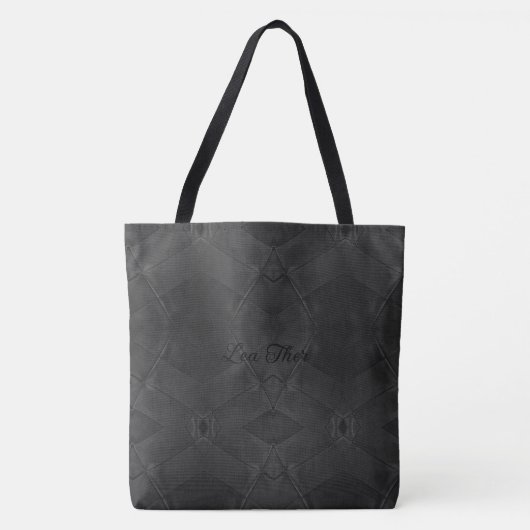 Patchwork Patroon Faux Grey Black Leather Tote Bag (Voorkant)