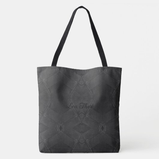 Patchwork Patroon Faux Grey Black Leather Tote Bag (Achterkant)