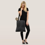Patchwork Patroon Faux Grey Black Leather Tote Bag (Op model)