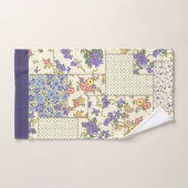 Patchwork Patroon Floral Flowers Paarse Stippen Bad Handdoek (Handdoek)