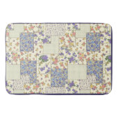 Patchwork Patroon Floral Flowers Paarse Stippen Badmat (Voorkant)