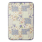 Patchwork Patroon Floral Flowers Paarse Stippen Badmat (Voorkant Verticaal)