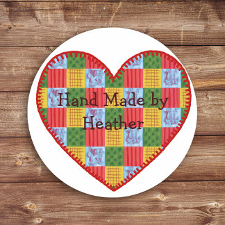 Patchwork Patroon Hand gemaakt Label