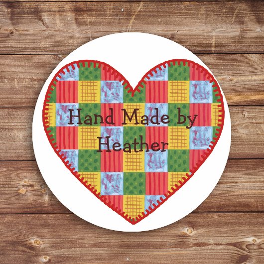 Patchwork Patroon Hand gemaakt Label