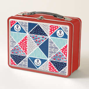 Patchwork Patroon met Nautical Element Polka Dot