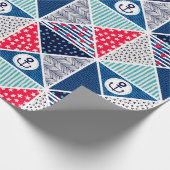 Patchwork Patroon met Nautical Element Polka Dot Cadeaupapier (Hoek)