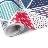 Patchwork Patroon met Nautical Element Polka Dot Cadeaupapier (Rol Hoek)