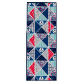 Patchwork Patroon met Nautical Element Polka Dot Wijn Cadeautas (Voorkant)