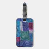 Patchwork Patroon, Patchwork Background, Blue Bagagelabel (Achterkant verticaal)