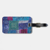 Patchwork Patroon, Patchwork Background, Blue Bagagelabel (Achterkant horizontaal)