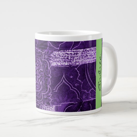 Patchwork Patroon, Patchwork Background, Jouw naam Grote Koffiekop (Voorkant rechts)