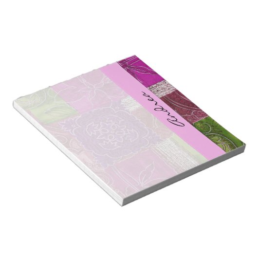 Patchwork Patroon, Patchwork Background, Jouw naam Notitieblok (Schuin)