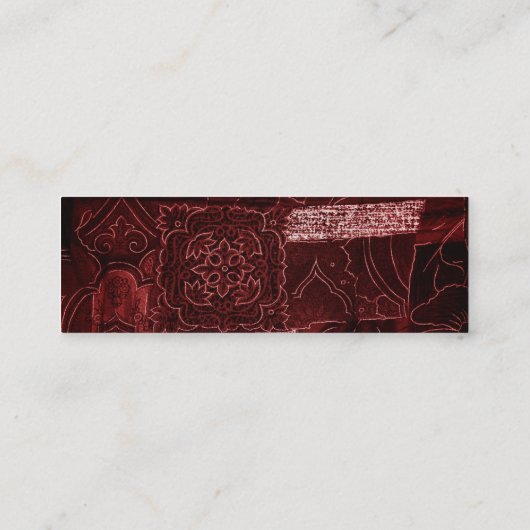 Patchwork Patroon, Patchwork Background, Red Mini Visitekaartje (Achterkant)