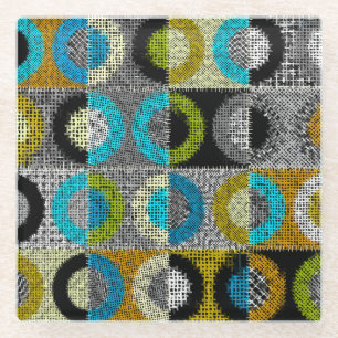 Patchwork patroon, ruwe canvas imitatie. glazen onderzetter