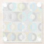 Patchwork patroon, ruwe canvas imitatie. glazen onderzetter (Achterkant)