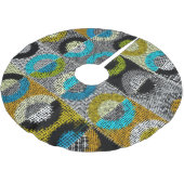 Patchwork patroon, ruwe canvas imitatie. kerstboom rok (Gekanteld)