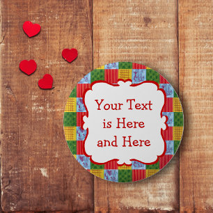 Patchwork Patroon schilderen Ronde Button 5,7 Cm