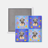 Patchwork patroon van rietpuppy magneet (Voorkant / Achterkant)