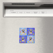 Patchwork patroon van rietpuppy magneet (Insitu (Vaatwasser))