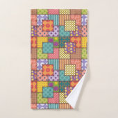 Patchwork-patroonbloemen Polka Dot Stripe Bad Handdoek (Handdoek)