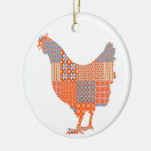 Patchwork Pattern Chicken Boerderij Animal Keramisch Ornament (Links)
