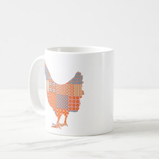 Patchwork Pattern Chicken Boerderij Animal Koffiemok (Voorkant links)