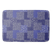 Patchwork Pattern Chintz Shades of Blue Polka Dot Badmat (Voorkant)