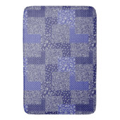 Patchwork Pattern Chintz Shades of Blue Polka Dot Badmat (Voorkant Verticaal)