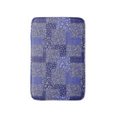 Patchwork Pattern Chintz Shades of Blue Polka Dot Badmat (Voorkant Verticaal)