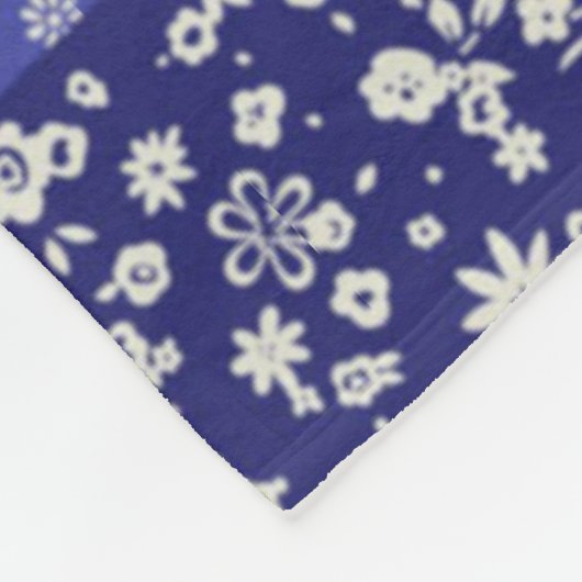 Patchwork Pattern Chintz Shades of Blue Polka Dot Fleece Deken (Hoek)