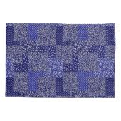 Patchwork Pattern Chintz Shades of Blue Polka Dot Kussensloop (Achterkant)