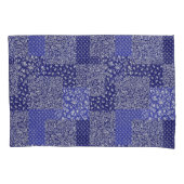 Patchwork Pattern Chintz Shades of Blue Polka Dot Kussensloop (Voorkant)