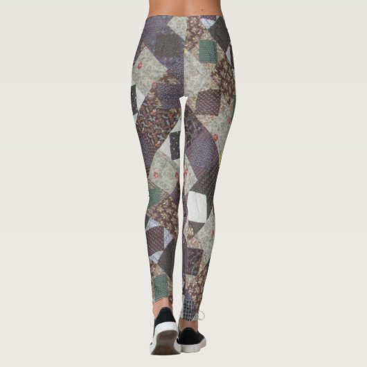 Patchwork Pattern Dark Diamond Quilt Leggings (Achterkant)
