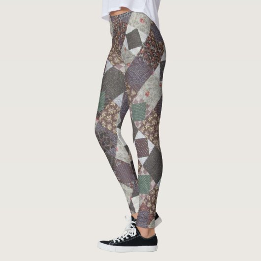 Patchwork Pattern Dark Diamond Quilt Leggings (Links)