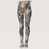 Patchwork Pattern Dark Diamond Quilt Leggings (Voorkant)