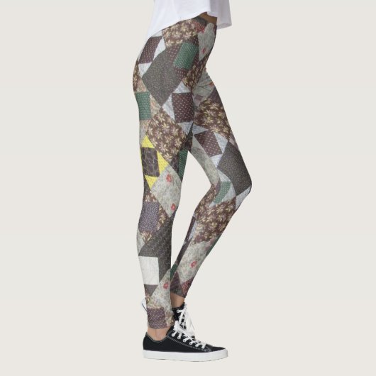  Patchwork Pattern Dark Diamond Quilt Leggings (Rechts)