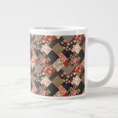 Patchwork Pattern Flowers Polka Dot Geometric Plai Grote Koffiekop (Rechts)
