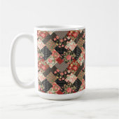 Patchwork Pattern Flowers Polka Dot Geometric Plai Koffiemok (Links)