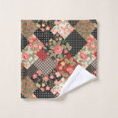 Patchwork Pattern Geometric Flowers Polka Dots Bad Handdoek (Wasdoekje)