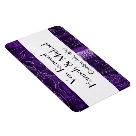 Patchwork Pattern, Paars Patchwork, Vow Renewal Magneet (Rechterzijde)