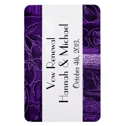 Patchwork Pattern, Paars Patchwork, Vow Renewal Magneet (Verticaal)